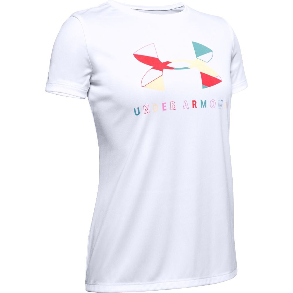  ガールズ テック グラフィック ビッグロゴ 半袖Tシャツ 1351636 WHT/BEA AT オンライン価格