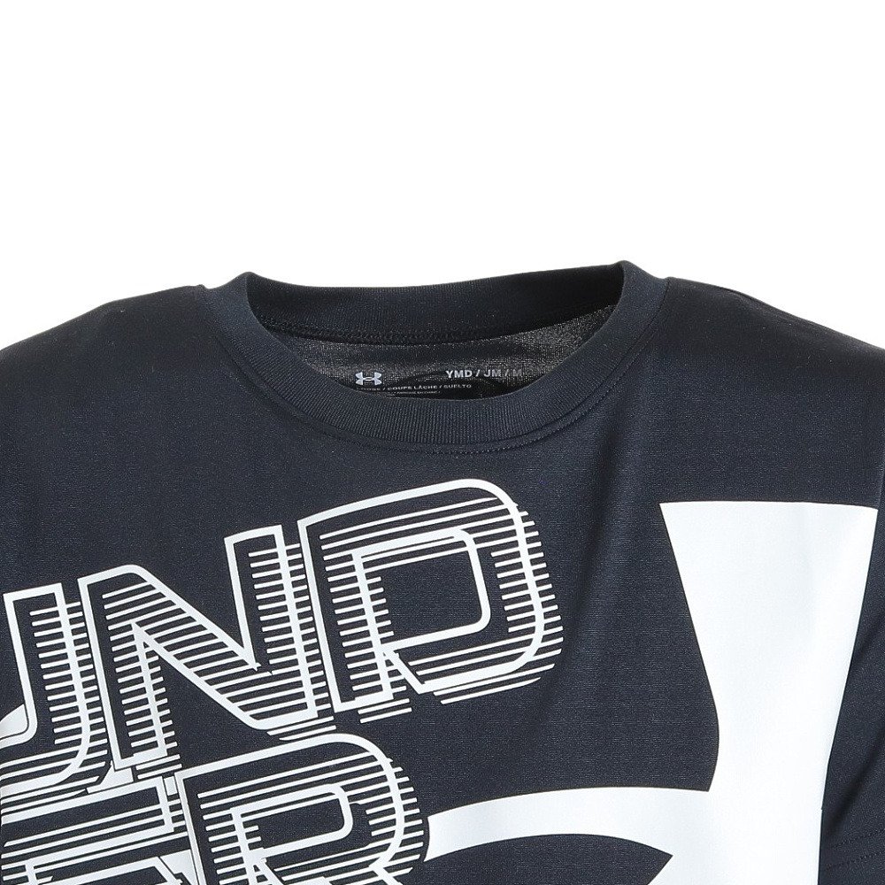 アンダーアーマー（UNDER ARMOUR）（キッズ）ドライ 速乾 ジュニア テック スーパー ビッグロゴ ショートスリーブ Tシャツ 1371811 001