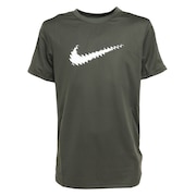 ナイキ（NIKE）（キッズ）Tシャツ トップス 半袖 グリーン アカデミー グラフィック DX5411-325 スポーツウェア