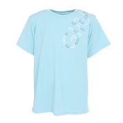 (キッズ)半袖Tシャツ キッズ ドライプラス プリントメッシュ CT3S0069-TR865-GRES SAX