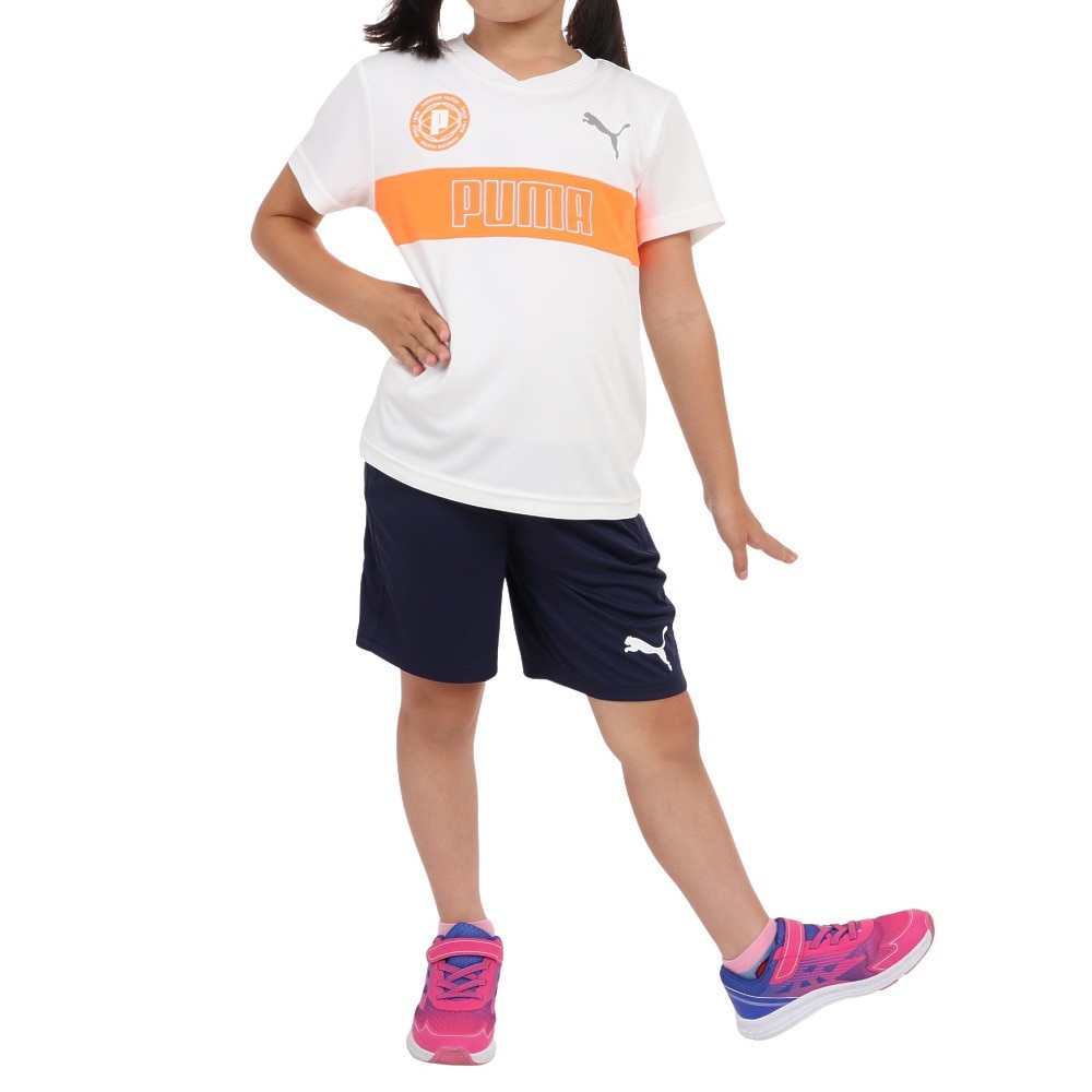 プーマ（PUMA）（キッズ）ボーイズ ACTIVE SPORTS ポリ グラフィック 半袖 Tシャツ 675822 02 WHT