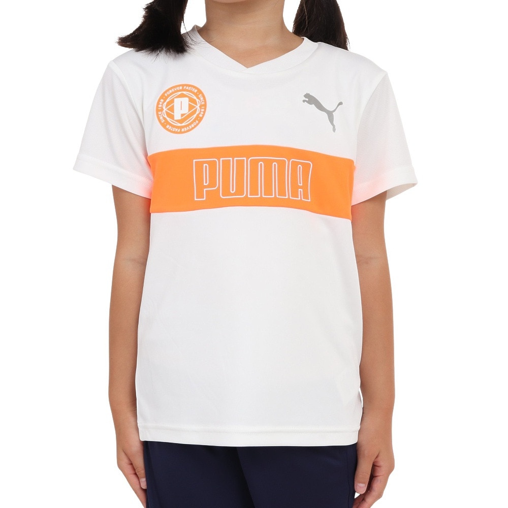プーマ（PUMA）（キッズ）ボーイズ ACTIVE SPORTS ポリ グラフィック 半袖 Tシャツ 675822 02 WHT