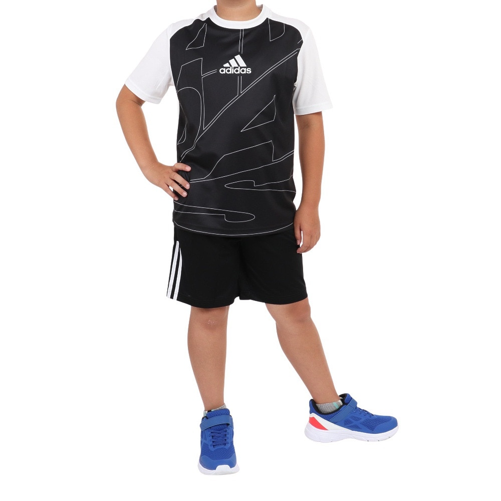 アディダス（adidas）（キッズ）半袖Tシャツ キッズ ルーズフィット ニット BUL95-IA9318