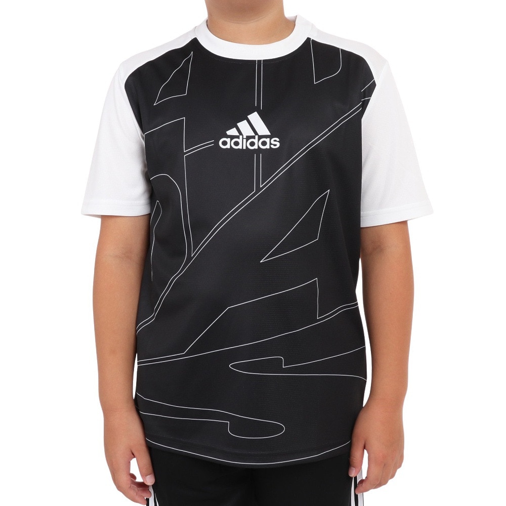 アディダス（adidas）（キッズ）半袖Tシャツ キッズ ルーズフィット ニット BUL95-IA9318