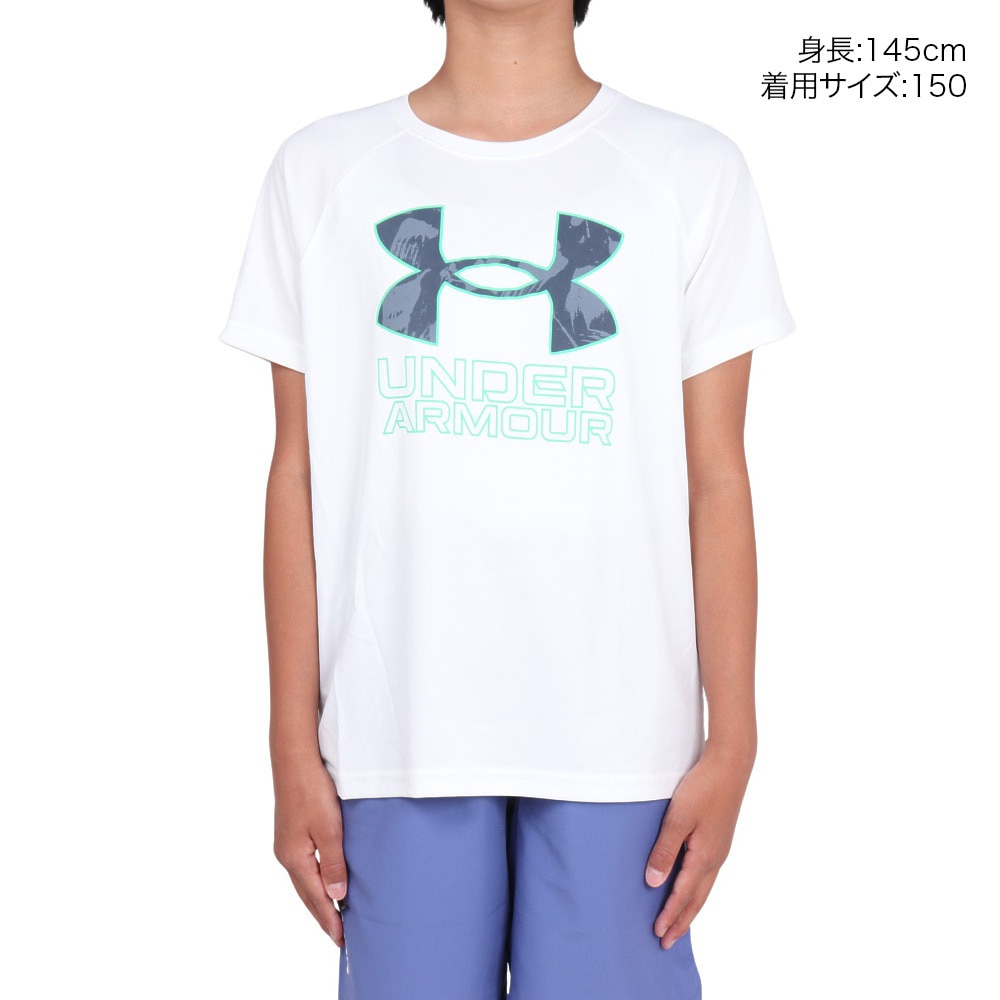 アンダーアーマー（UNDER ARMOUR）（キッズ）テック ハイブリッド プリント フィル ショートスリーブTシャツ 1363281 102