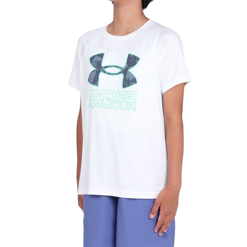 アンダーアーマー（UNDER ARMOUR）（キッズ）テック ハイブリッド プリント フィル ショートスリーブTシャツ 1363281 102