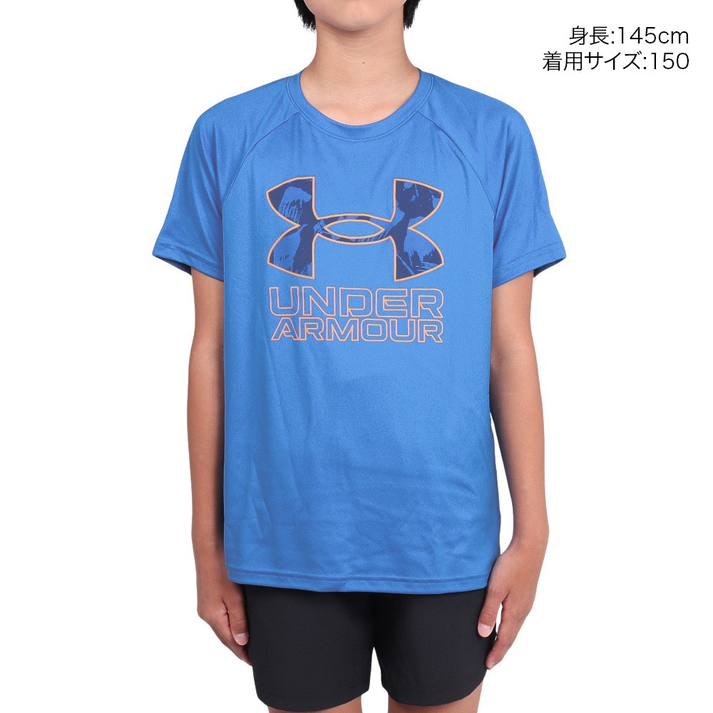 アンダーアーマー（UNDER ARMOUR）（キッズ）ジュニア テック ハイブリッド プリント フィル ショートスリーブTシャツ 1363281 406