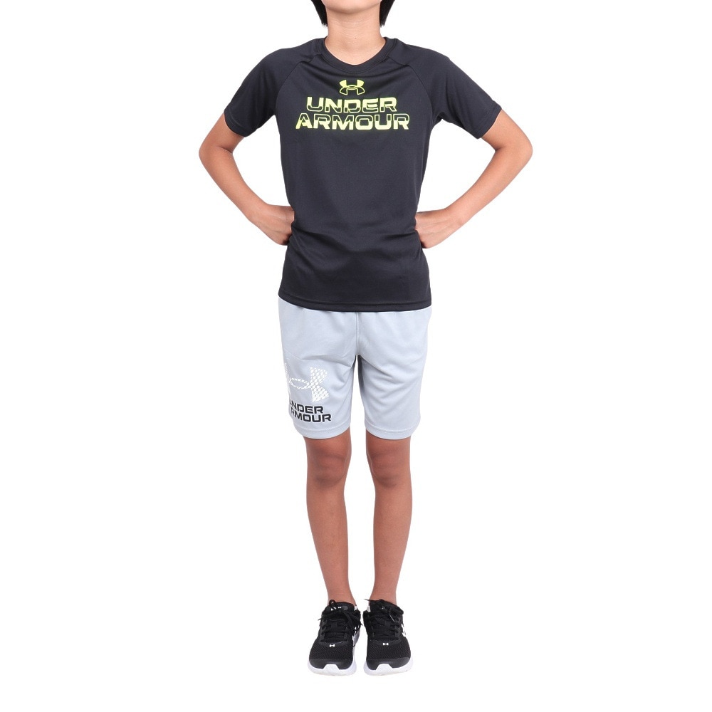 アンダーアーマー（UNDER ARMOUR）（キッズ）ジュニア テック スプリット ワードマーク ショートスリーブTシャツ 1383010 001