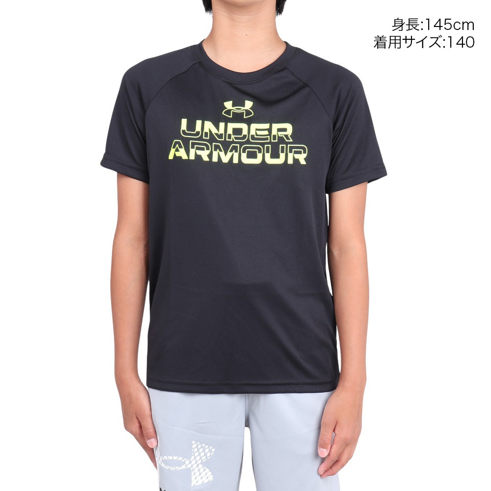 アンダーアーマー（UNDER ARMOUR）（キッズ）ジュニア テック スプリット ワードマーク ショートスリーブTシャツ 1383010 001