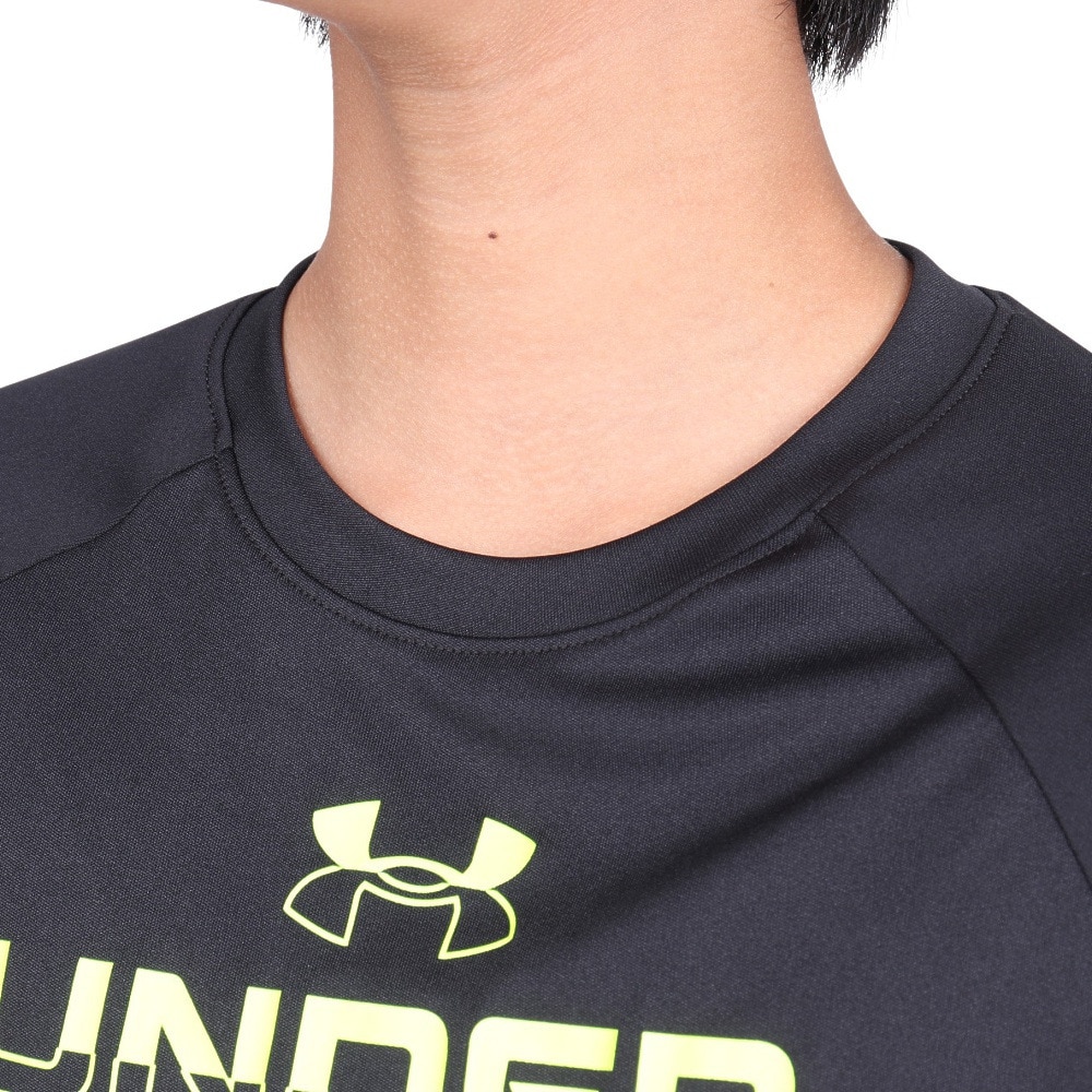 アンダーアーマー（UNDER ARMOUR）（キッズ）ジュニア テック スプリット ワードマーク ショートスリーブTシャツ 1383010 001