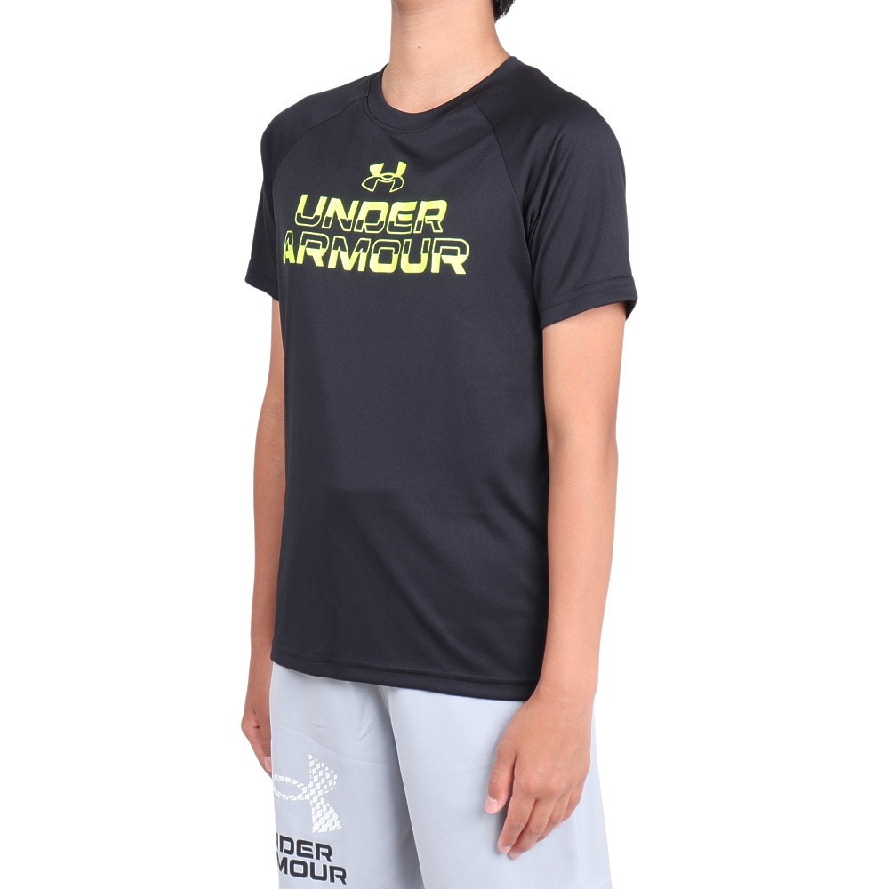 アンダーアーマー（UNDER ARMOUR）（キッズ）ジュニア テック スプリット ワードマーク ショートスリーブTシャツ 1383010 001