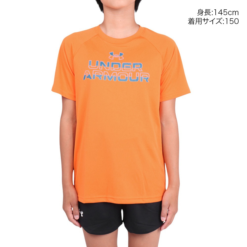 アンダーアーマー（UNDER ARMOUR）（キッズ）ジュニア テック スプリット ワードマーク ショートスリーブTシャツ 1383010 810