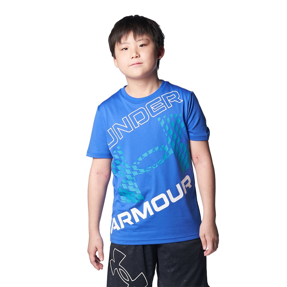 アンダーアーマー（UNDER ARMOUR）（キッズ）キッズ テック スーパービッグロゴ ショートスリーブTシャツ 1384684 400