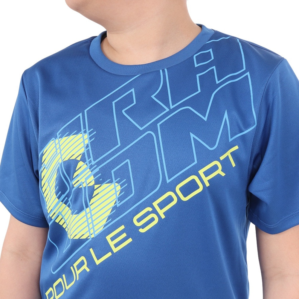ジローム（GIRAUDM）（キッズ）ジュニア ドライプラス プリントメッシュTシャツ CT4S0065-TR865-GRES BLU