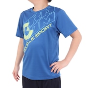 ジローム（GIRAUDM）（キッズ）ジュニア ドライプラス プリントメッシュTシャツ CT4S0065-TR865-GRES BLU