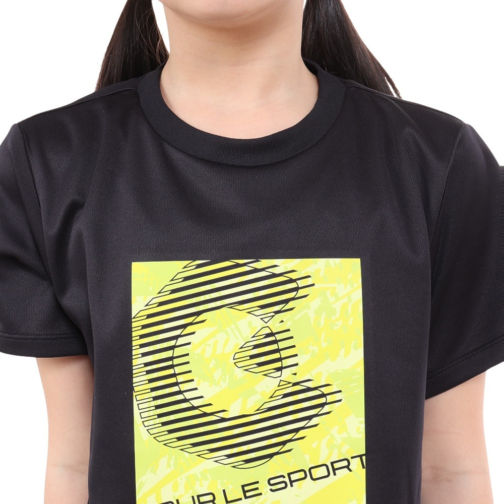 ジローム（GIRAUDM）（キッズ）ジュニア ドライプラス プリントメッシュTシャツ CT4S0066-TR865-GRES BLK