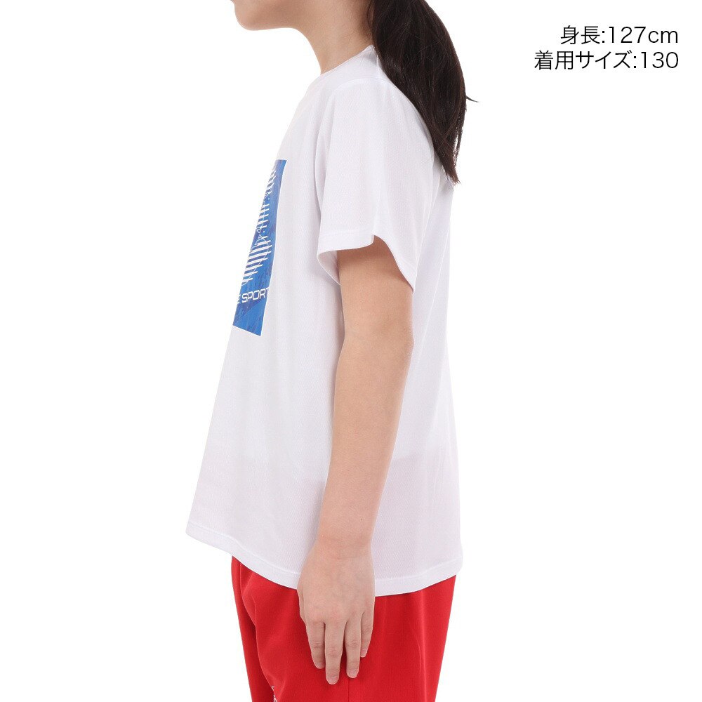 ジローム（GIRAUDM）（キッズ）ジュニア ドライプラス プリントメッシュTシャツ CT4S0066-TR865-GRES WHT