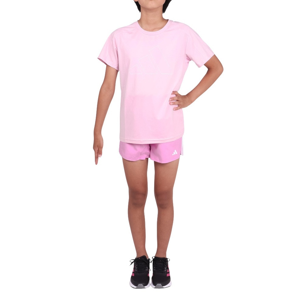 アディダス（adidas）（キッズ）ガール エッセンシャルズ AEROREADY ロゴ レギュラーフィット 半袖Tシャツ ECK74-IJ9578