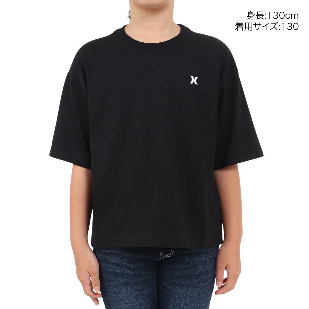 ハーレー（HURLEY）（キッズ）ボーイズ オーバーサイズド レオパード スクエア 半袖Tシャツ BSS2431003-BLK