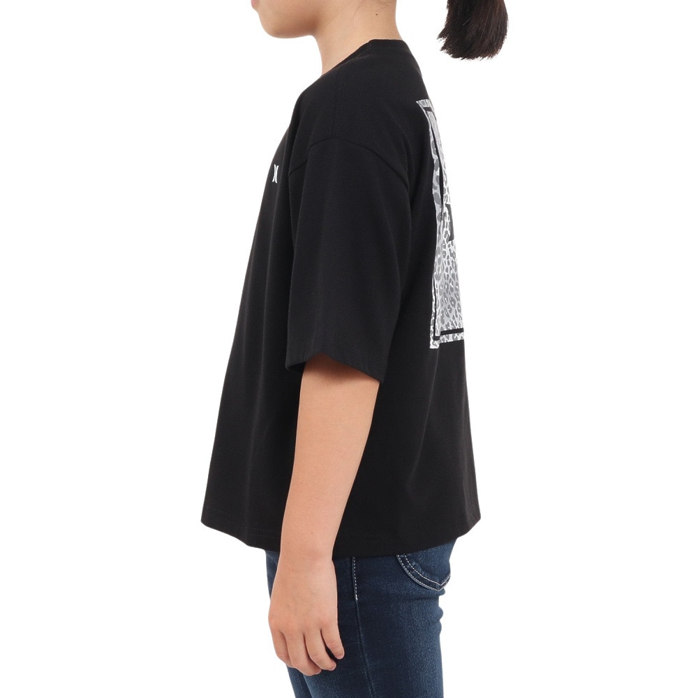 ハーレー（HURLEY）（キッズ）ボーイズ オーバーサイズド レオパード スクエア 半袖Tシャツ BSS2431003-BLK