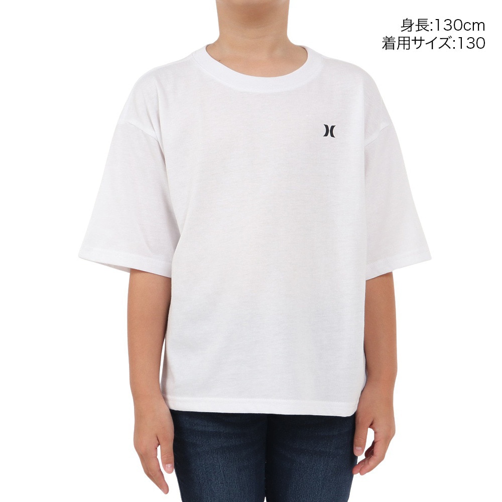 ハーレー（HURLEY）（キッズ）ボーイズ オーバーサイズド レオパード スクエア 半袖Tシャツ BSS2431003-WHT