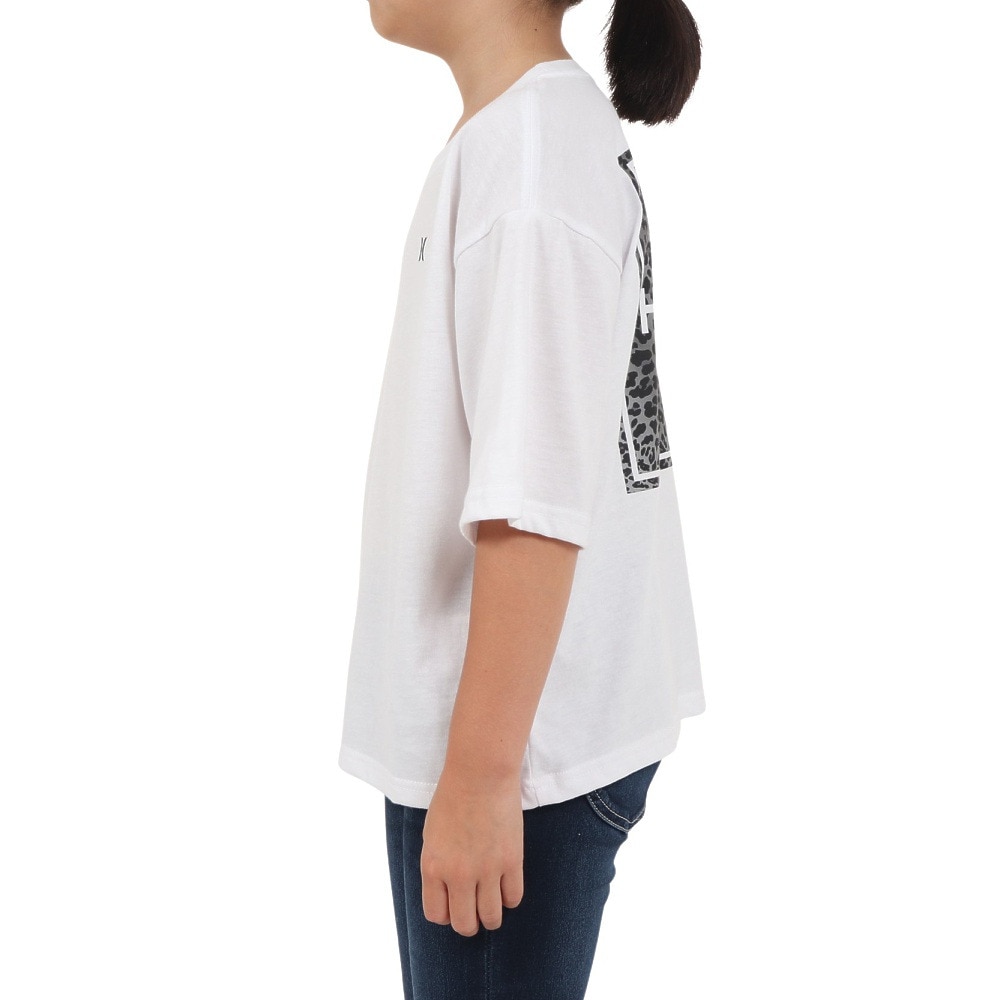 ハーレー（HURLEY）（キッズ）ボーイズ オーバーサイズド レオパード スクエア 半袖Tシャツ BSS2431003-WHT