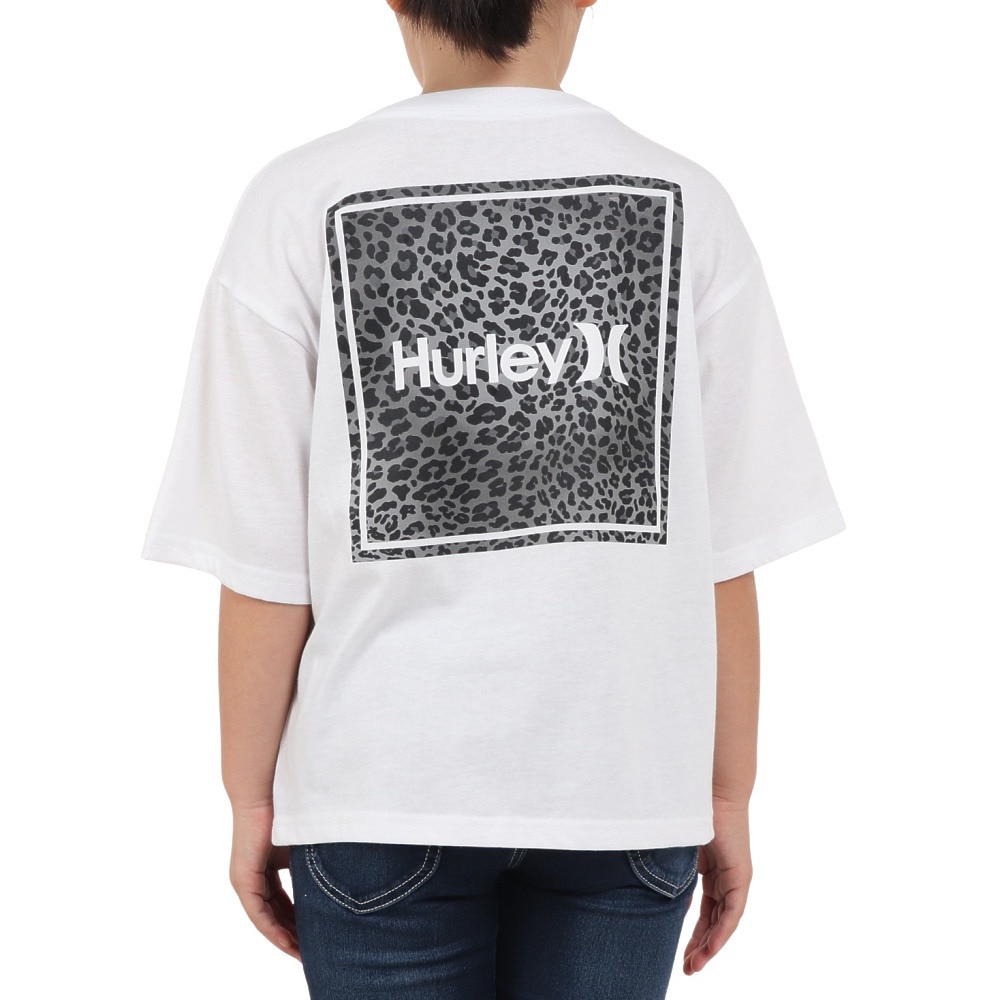 ハーレー（HURLEY）（キッズ）ボーイズ オーバーサイズド レオパード スクエア 半袖Tシャツ BSS2431003-WHT