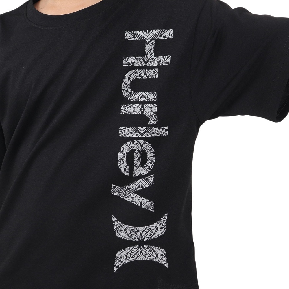 ハーレー（HURLEY）（キッズ）ボーイズ トライバル ロゴ 半袖Tシャツ BUT2431011-BLK