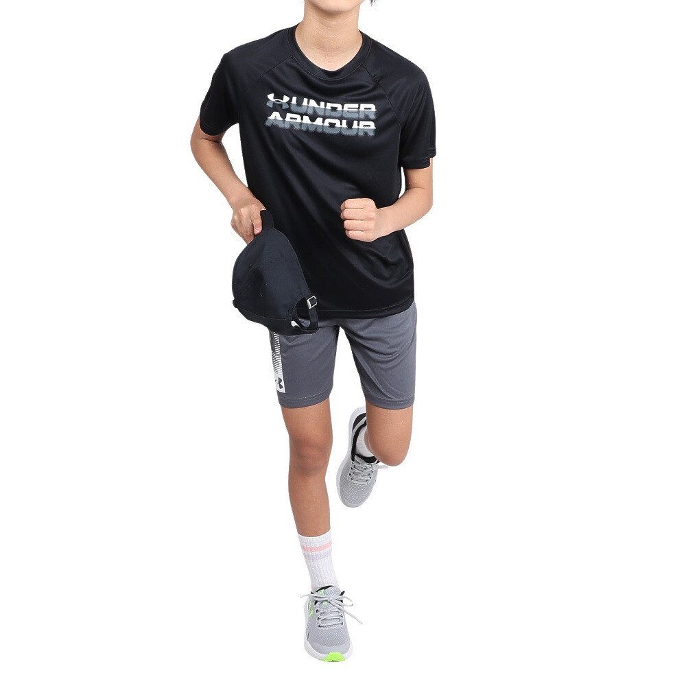 アンダーアーマー（UNDER ARMOUR）（キッズ）ジュニア UAテック スプリットロゴ ショートスリーブ Tシャツ 1390280 001
