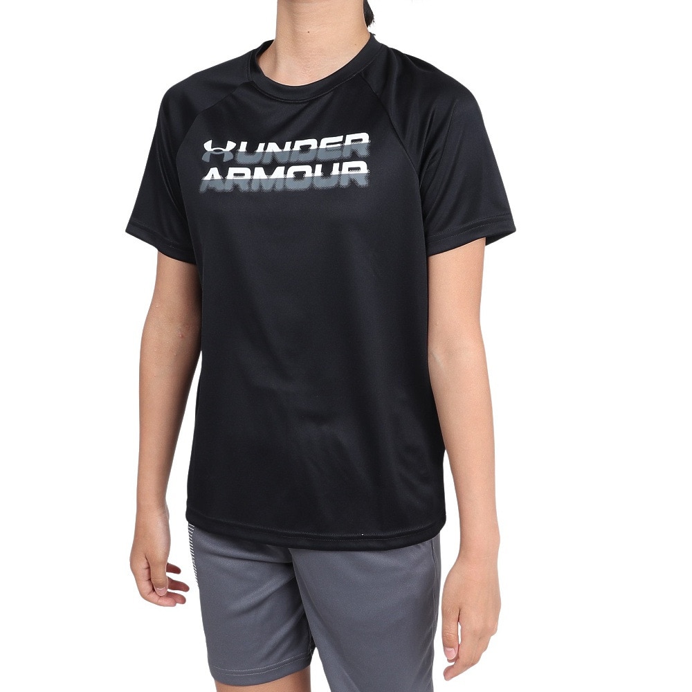 アンダーアーマー（UNDER ARMOUR）（キッズ）ジュニア UAテック スプリットロゴ ショートスリーブ Tシャツ 1390280 001