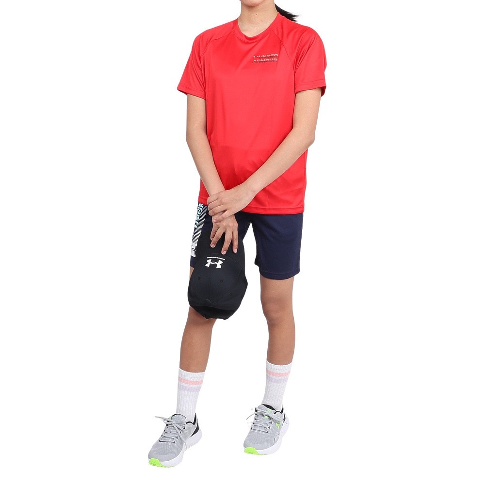 アンダーアーマー（UNDER ARMOUR）（キッズ）ジュニア テック トリプルロゴ 半袖Tシャツ 1390281 600