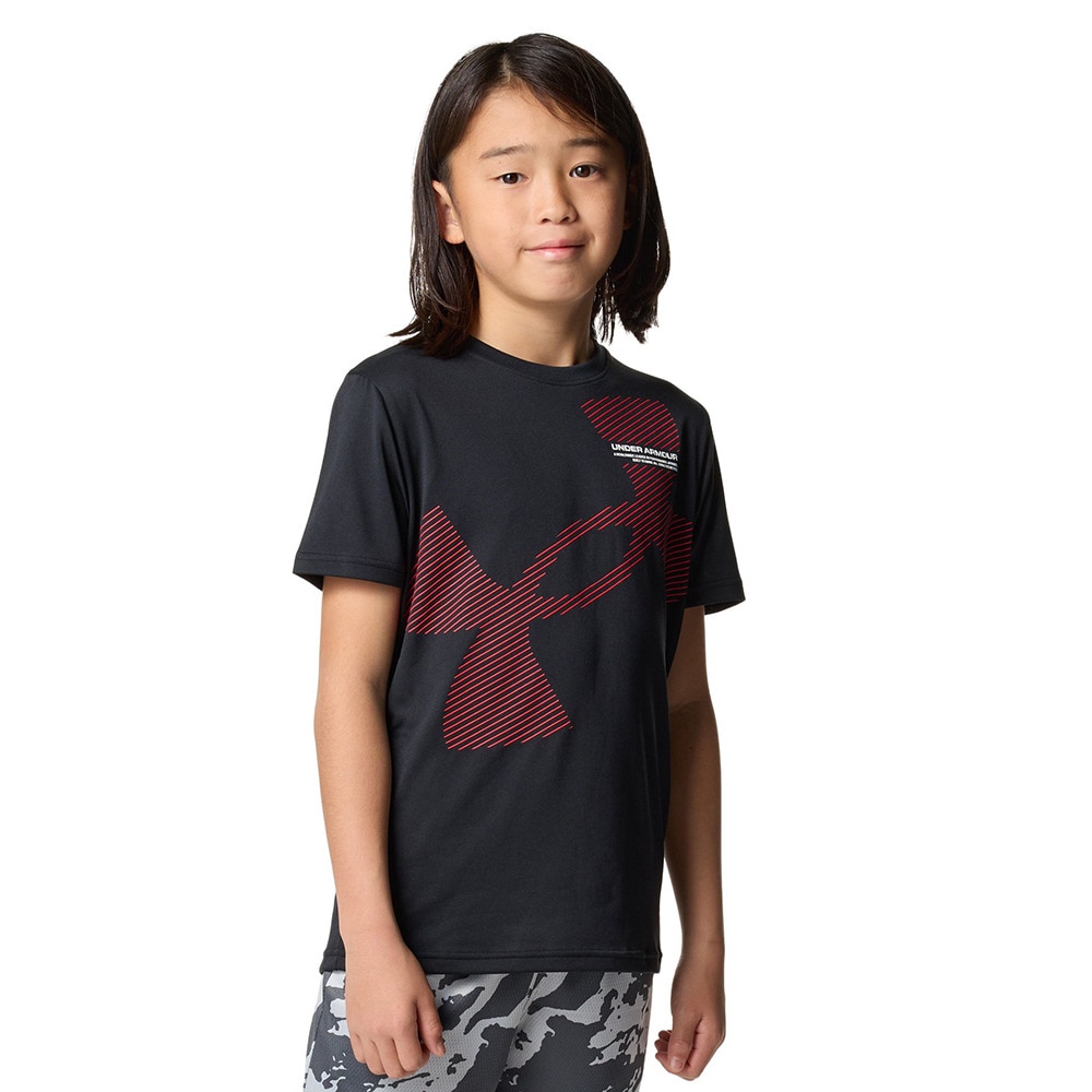 アンダーアーマー（UNDER ARMOUR）（キッズ）ジュニア テック スーパー ビッグロゴ 半袖Tシャツ 6001338 001