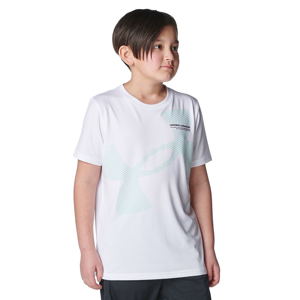 アンダーアーマー（UNDER ARMOUR）（キッズ）ジュニア テック スーパー ビッグロゴ 半袖Tシャツ 6001338 100