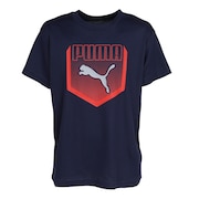 (キッズ)ジュニア ACTIVE ポリ グラフィックTシャツ 686981 06 NVY