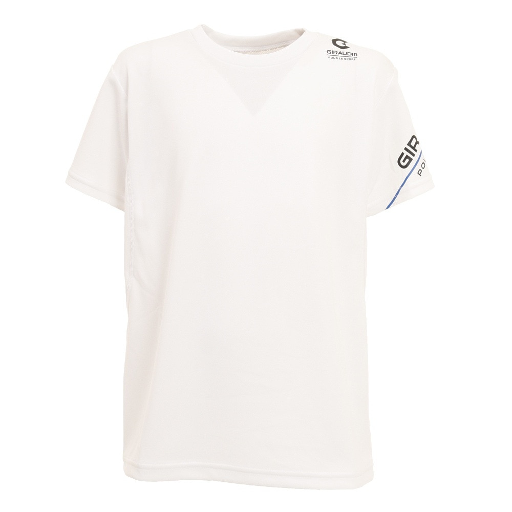  洗える抗ウイルス素材 ナノガード 吸汗速乾 UVカット ジュニア 半袖Tシャツ  865GM1TP6609 WHT 生地 服