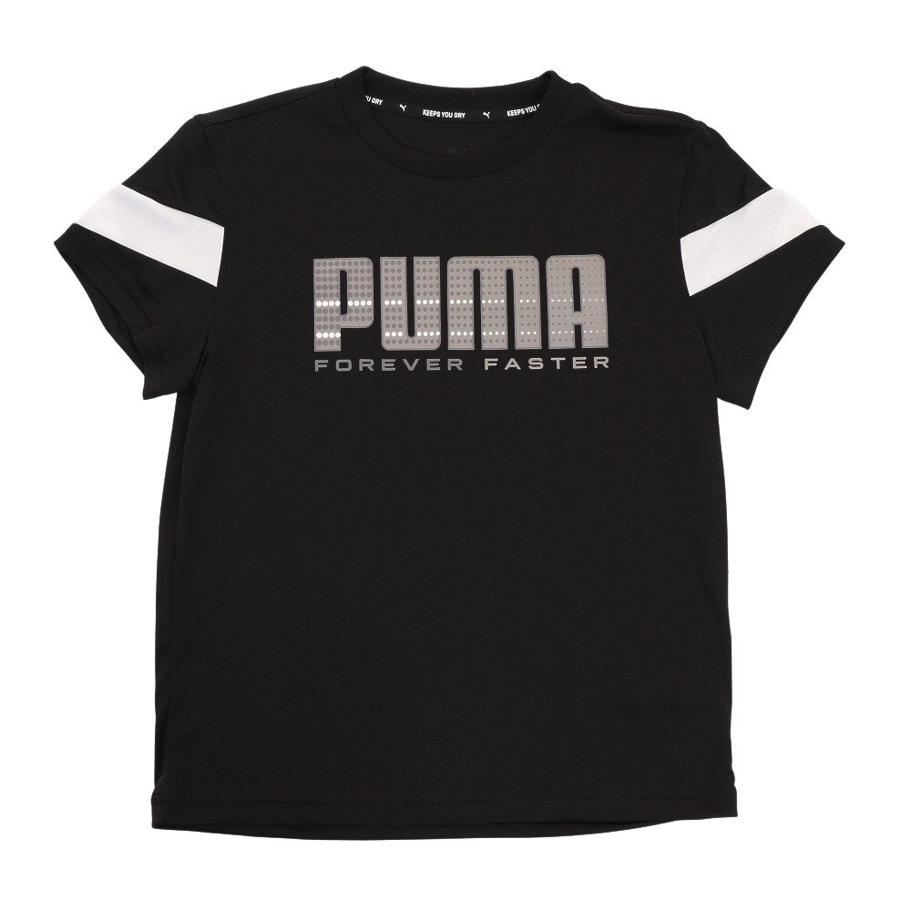  ジュニア ACTIVE SPORTS グラフィック ポリTシャツ 588857 01 BLK