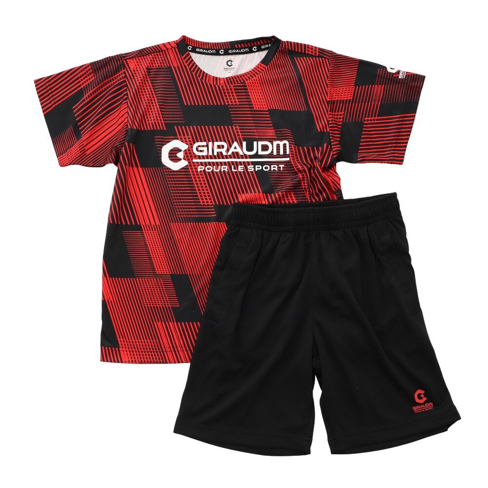 洗っても機能が続く UV 吸汗速乾 ドライプラス ジュニア Tスーツ 865GM1CD6722 RED Tシャツ＆ハーフパンツセット