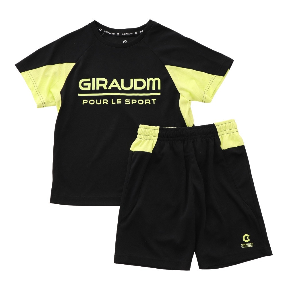 ジローム（GIRAUDM）（キッズ）ドライ 吸汗速乾 UVカット ジュニア Tスーツ 865GM1CD6723 BLK Tシャツ&ハーフパンツセット
