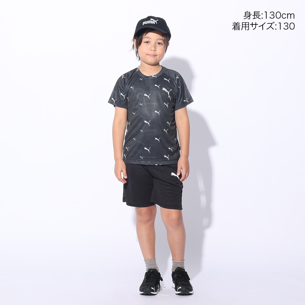 プーマ（PUMA）（キッズ）ボーイズ アクティブ スポーツ ポリ AOP 半袖Tシャツ & ショーツセット 681412 01 BLK