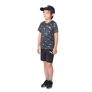 (キッズ)ボーイズ アクティブ スポーツ ポリ AOP 半袖Tシャツ & ショーツセット 681412 01 BLK