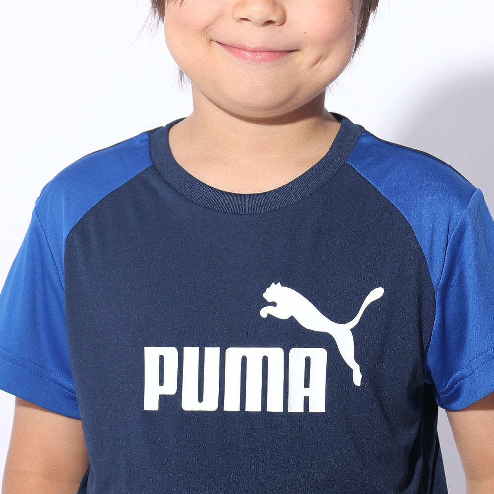 プーマ（PUMA）（キッズ）ボーイズ ポリ 半袖Tシャツ & ショーツセット 849634 14 NVY