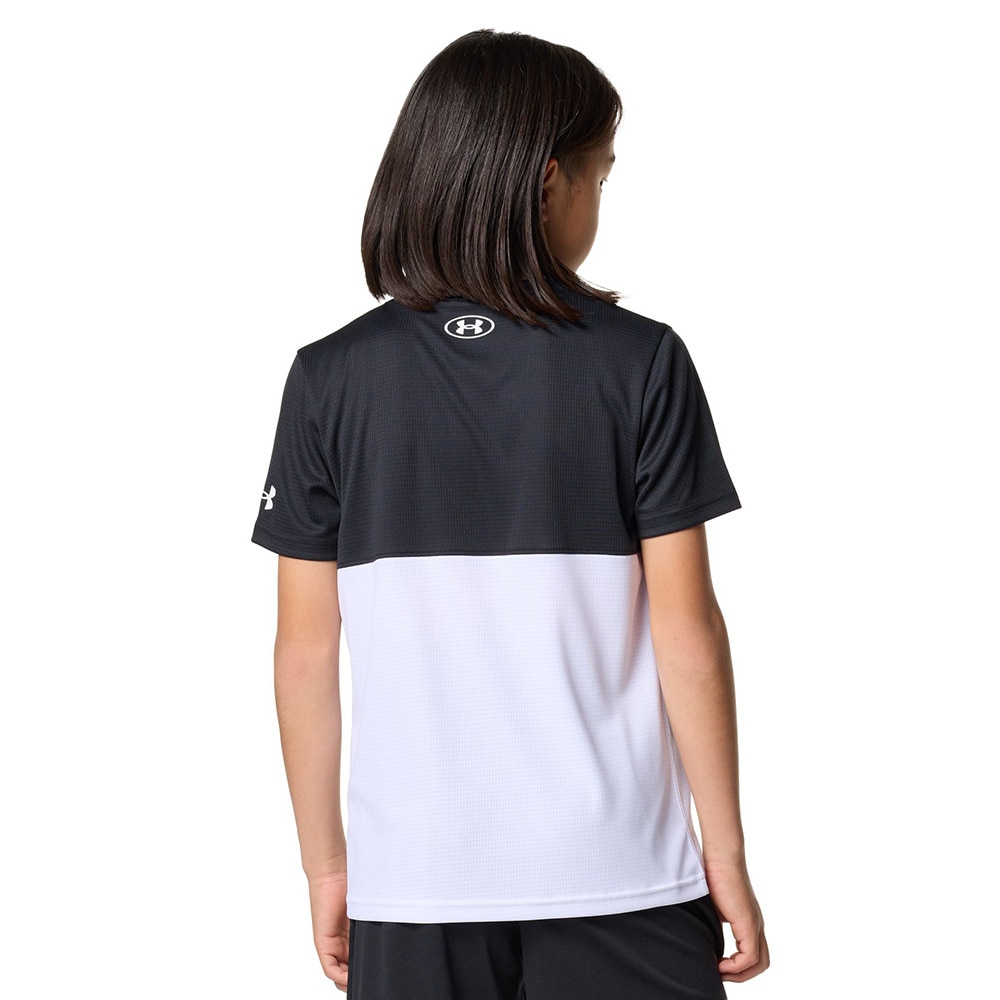 アンダーアーマー（UNDER ARMOUR）（キッズ）ジュニア テック カラーブロック Tシャツ ショーツ 上下セット 6001343 001