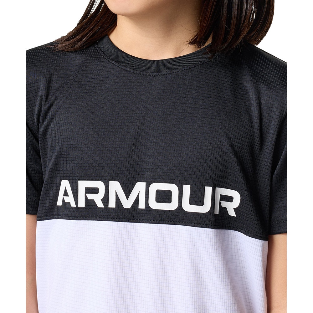 アンダーアーマー（UNDER ARMOUR）（キッズ）ジュニア テック カラーブロック Tシャツ ショーツ 上下セット 6001343 001