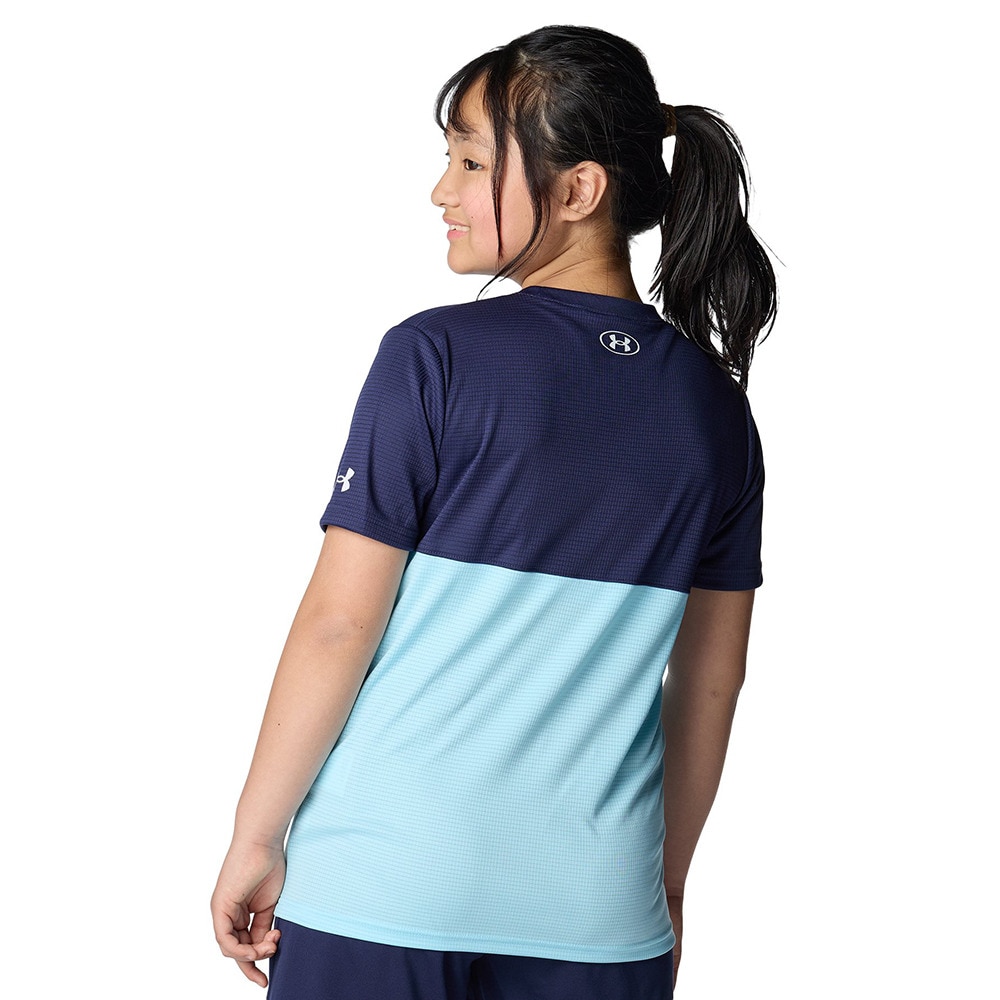 アンダーアーマー（UNDER ARMOUR）（キッズ）ジュニア テック カラーブロック Tシャツ ショーツ 上下セット 6001343 410