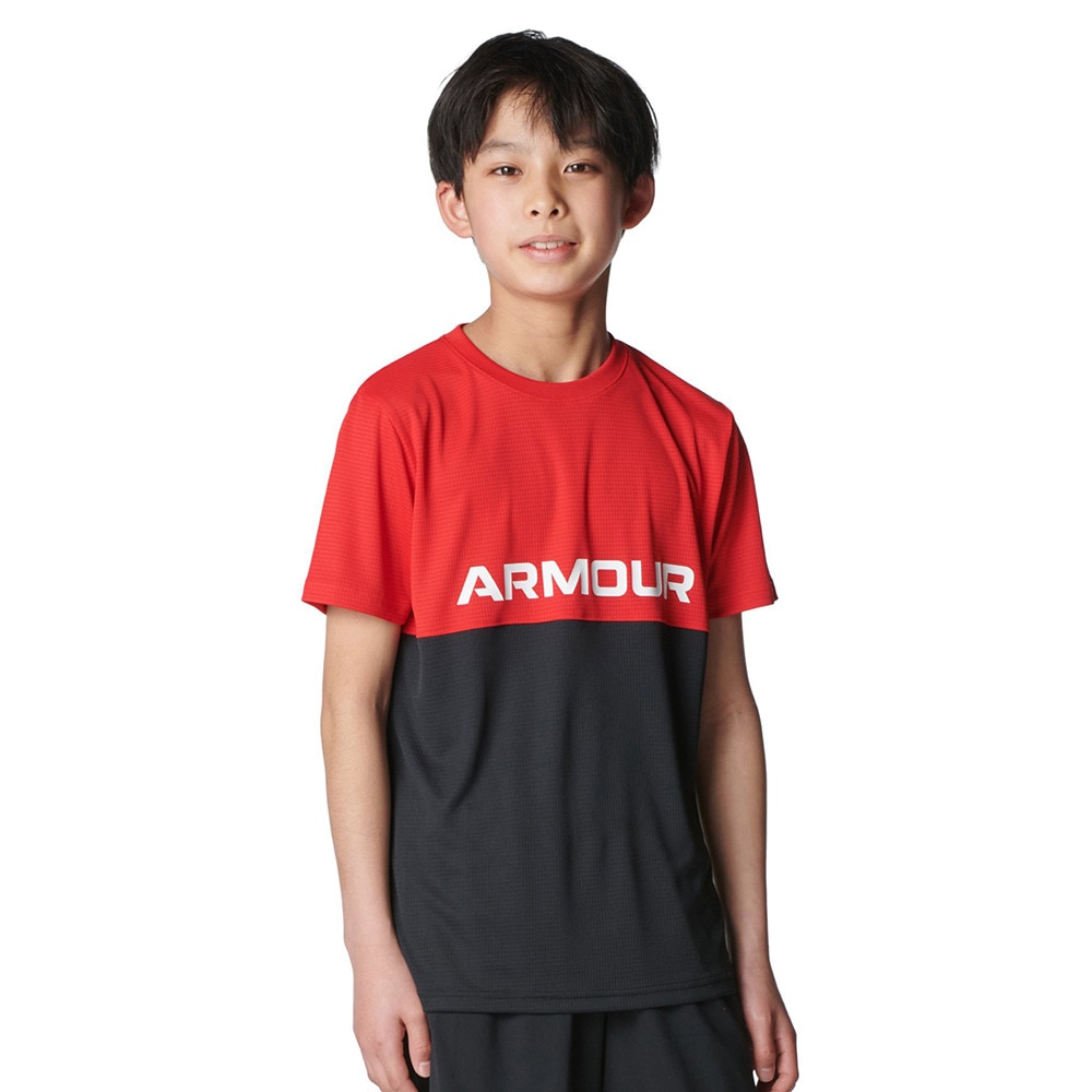 アンダーアーマー（UNDER ARMOUR）（キッズ）ジュニア テック カラーブロック Tシャツ ショーツ 上下セット 6001343 600