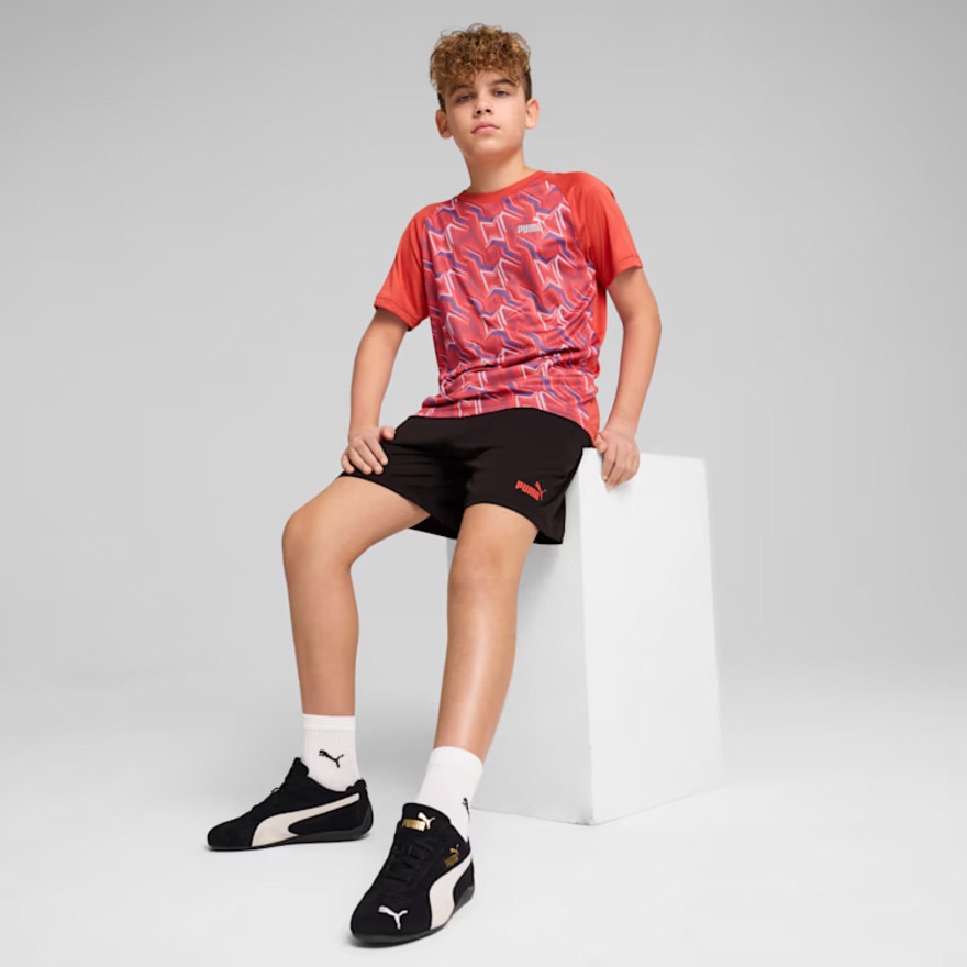 プーマ（PUMA）（キッズ）ボーイズ TAD ESS ポリ AOP Tシャツ & ショーツ 上下セット 687812 15 RED