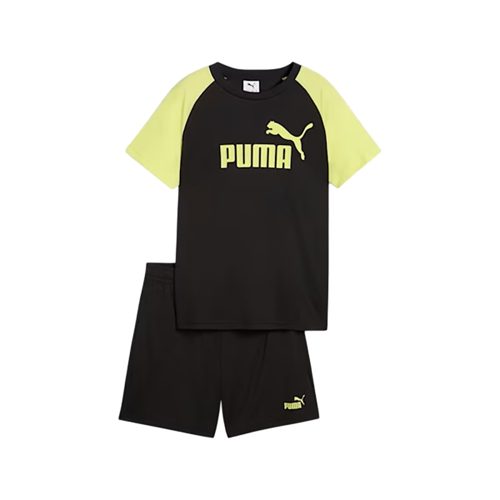 プーマ（PUMA）（キッズ）ボーイズ ESS NO. 1 ロゴ ポリ 半袖 Tシャツ & ショーツ 687868 01 BLK