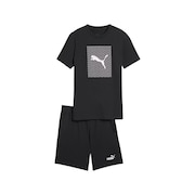 (キッズ)ボーイズ ESS ロゴ ラブ HOG 半袖 Tシャツ & ショーツ セット 687887 01 BLK
