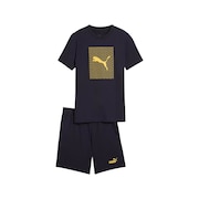 (キッズ)ボーイズ ESS ロゴ ラブ HOG 半袖 Tシャツ & ショーツ セット 687887 16 NVY