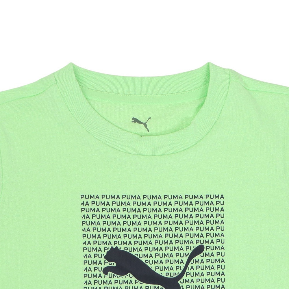 プーマ（PUMA）（キッズ）ジュニア ロゴ ラブ HOG 半袖Tシャツ&ショーツ 上下セット 687887 49 KGRN